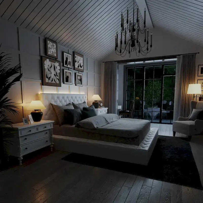 Queen/King Designer Bed Frame with LED Ambiance Lighting PU Leather