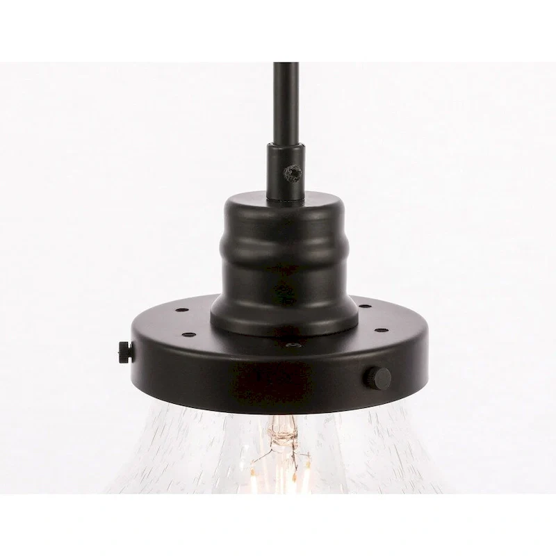 Klyli 11-inch 1-light Clear Seeded Glass Hanging Pendant