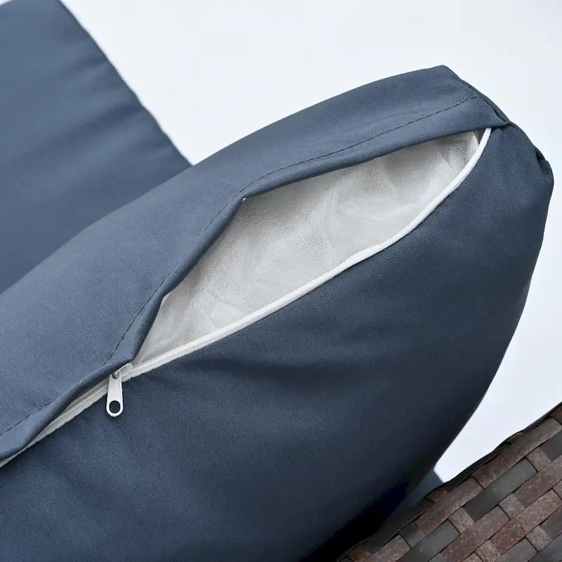 5 Set Wicker Furniture With Tempered Glass Coffee Table