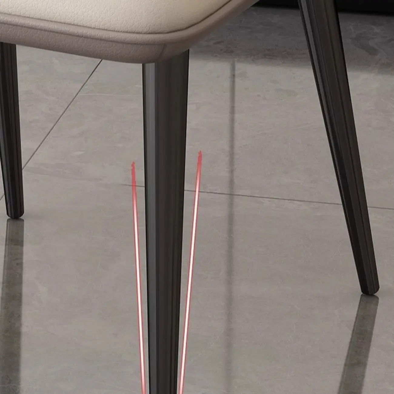 Modern Wingback Faux Leather Dining Chair with Metal Legs