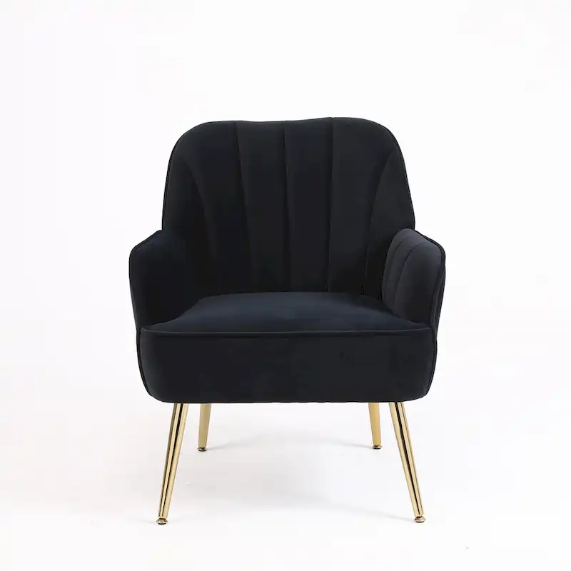 Modern Mid Century Chair Velvet Sherpa Armchair