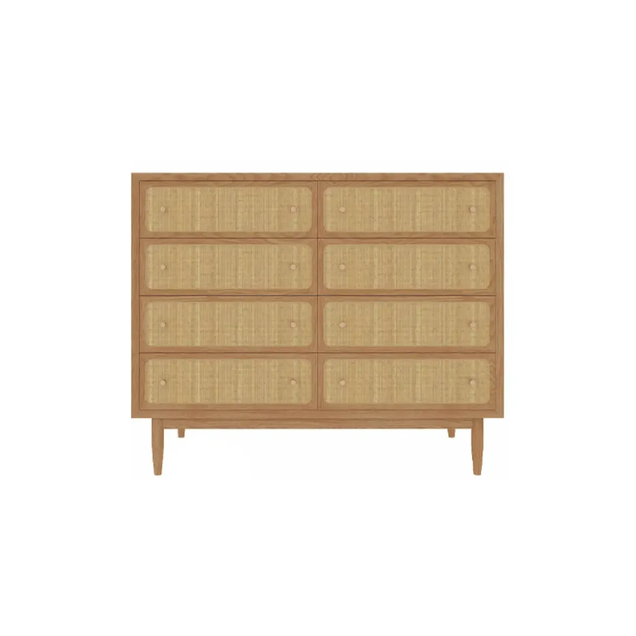 Tropical Wooden Dresser with Drawers and Gold Handles