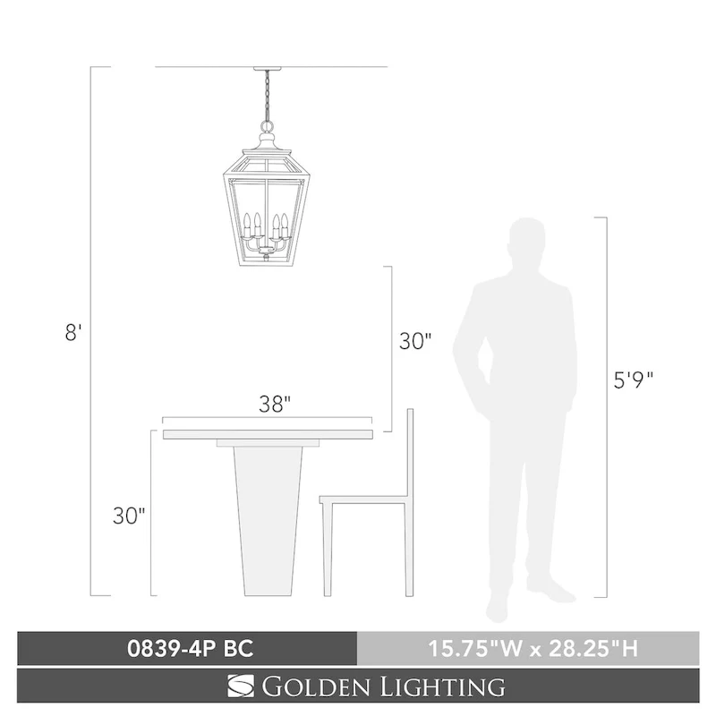 Haiden 4-Light Pendant in Burnished Chestnut