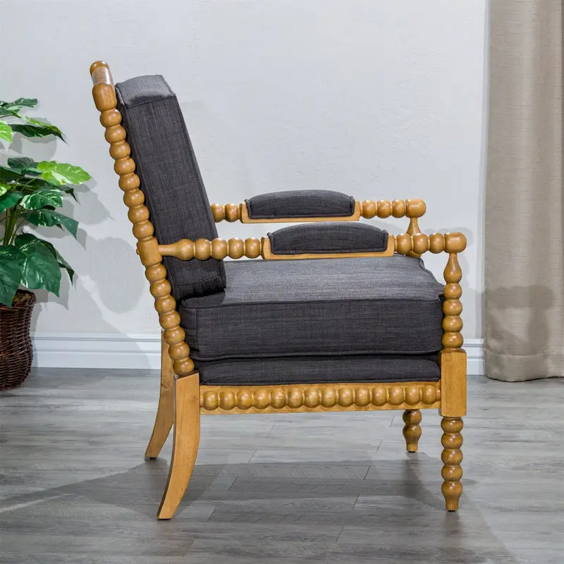 Spindle Fabric Arm Chair