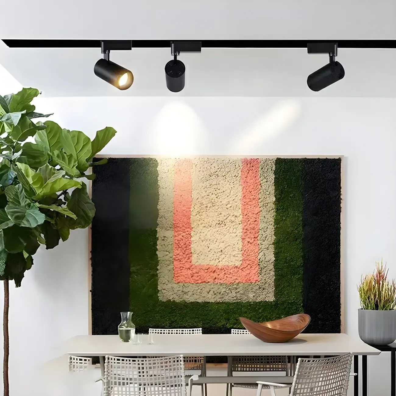 Simple 3-Light Cylinder Metal Black LED Track Light