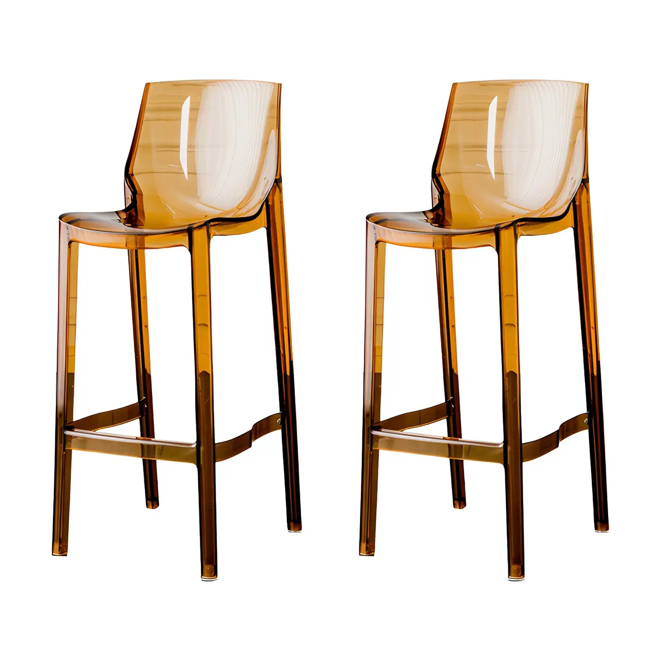 Modern Acrylic Transparent Chic Rectangle Durable Bar Stool