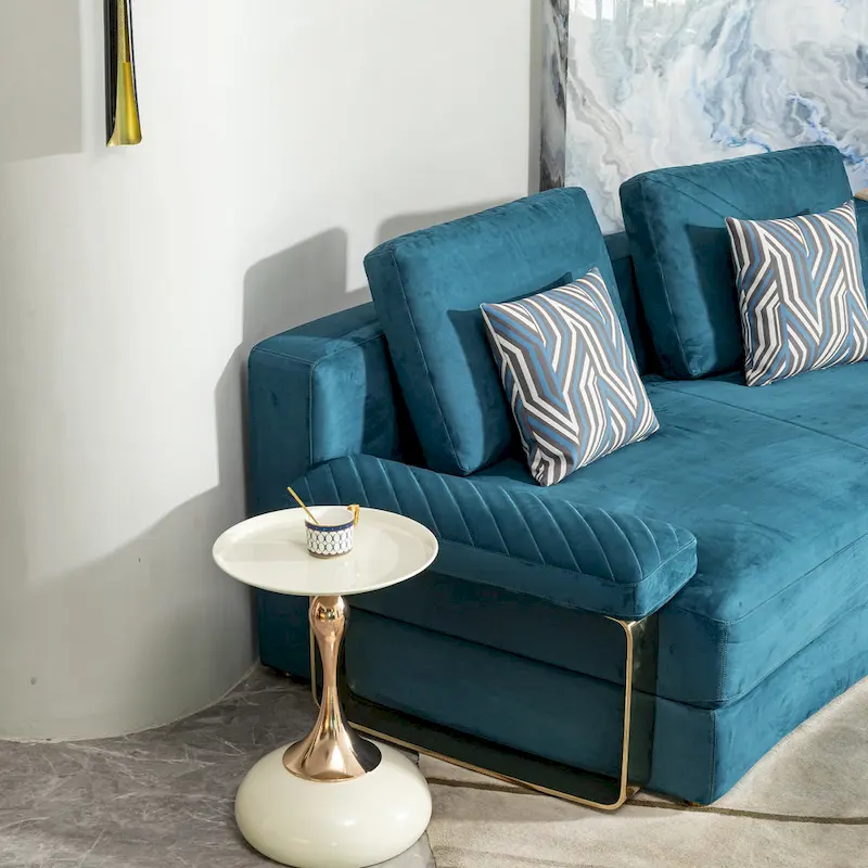 14.96 Gold Finish Carbon Steel Side Table, Modern Design