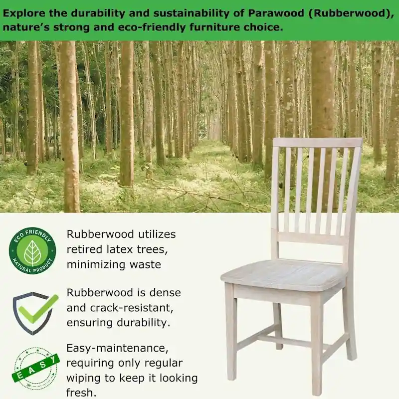 Solid Wood Mission Dining Side Chairs, Set of 2