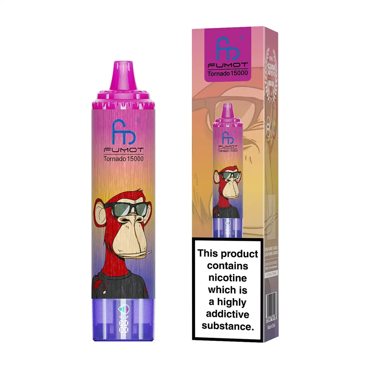 Fumot Tornado 15000 Grape Lemon – Einweg-Vape mit Einzelverpackung