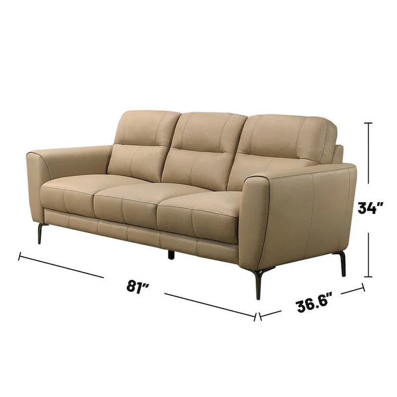 2 Piece Faux Leather Sofa Set with Triangular Chrome Legs