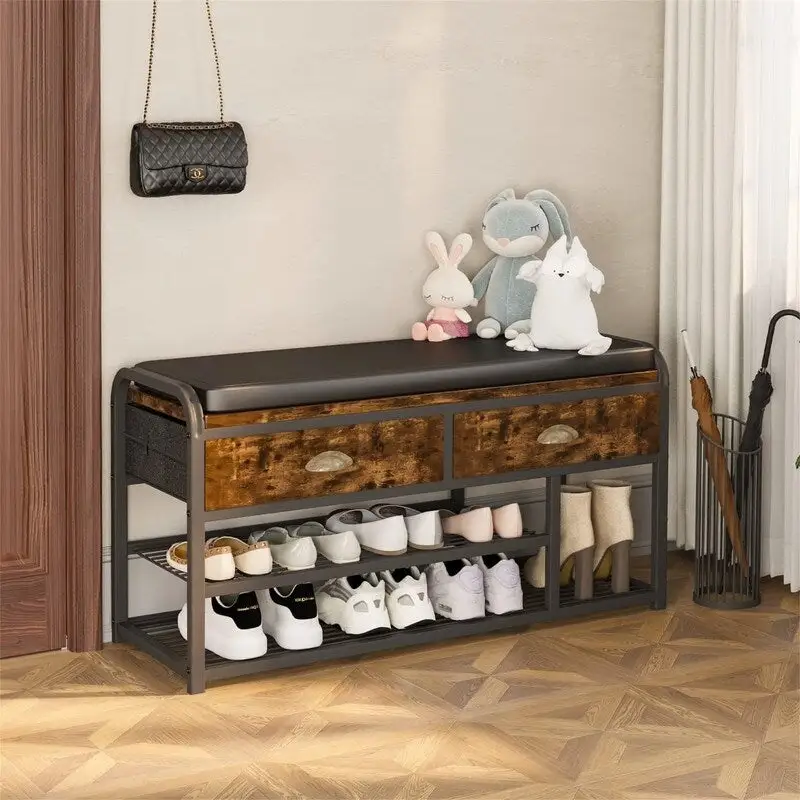 3 Tier Entryway Bench - 35.43D x 11.81W x 22.44H