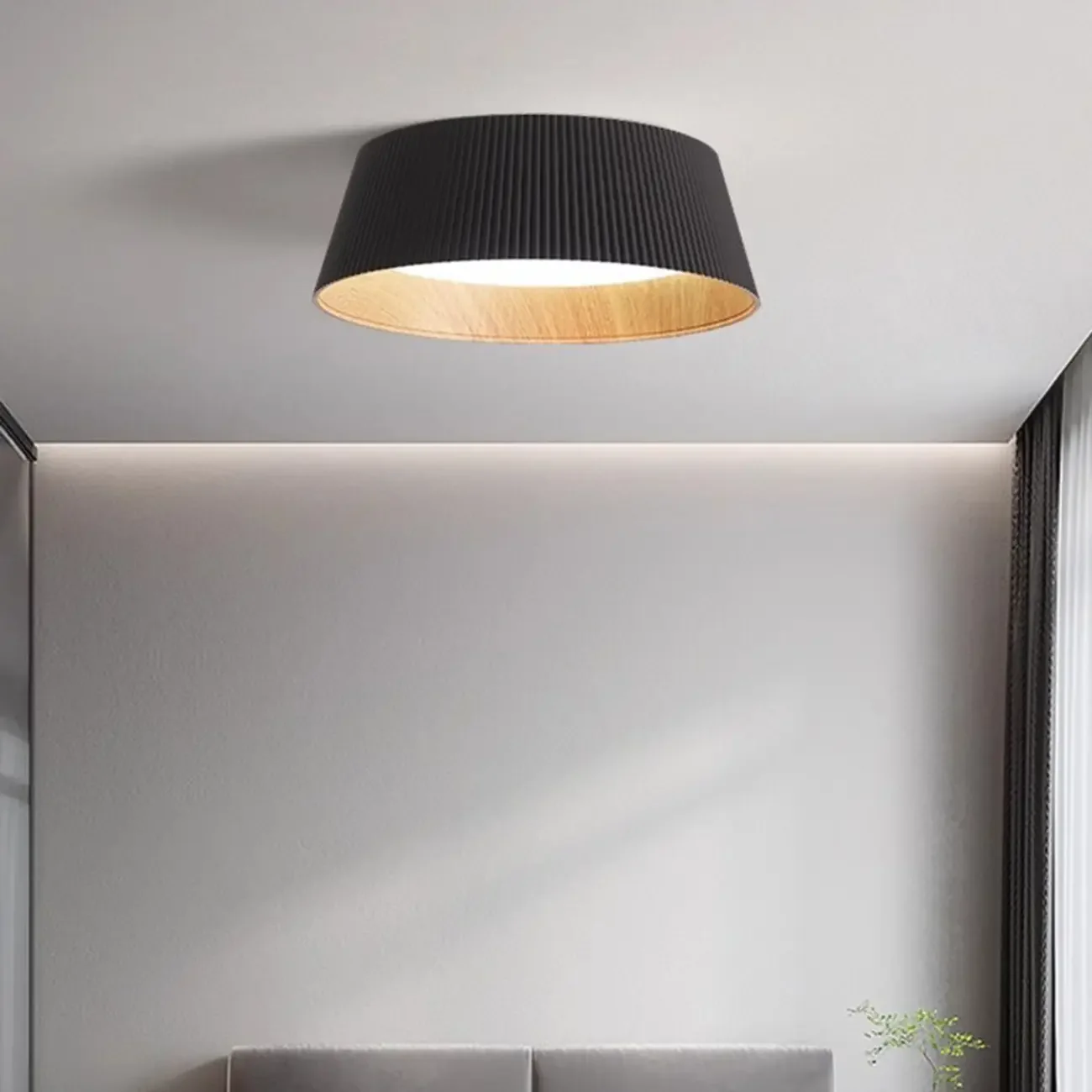 Modern Flared Round Dimmable LED Flush Mount Ceiling Light