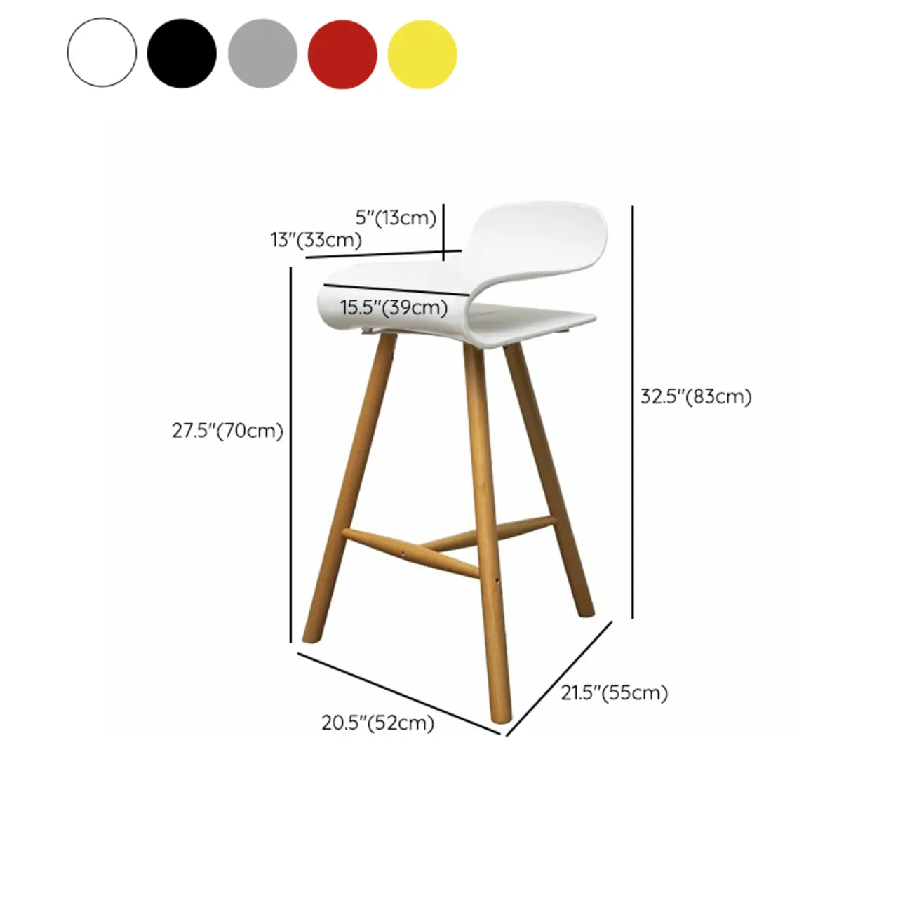 Acrylic Sleek Durable Backless Counter Height Bar Stool