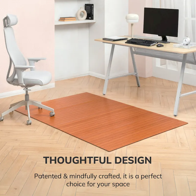 Jani Eco Bamboo Standard Rectangular Chair Mat - (72 x 48), Premium Quality, Eco-Friendly Chair Mat