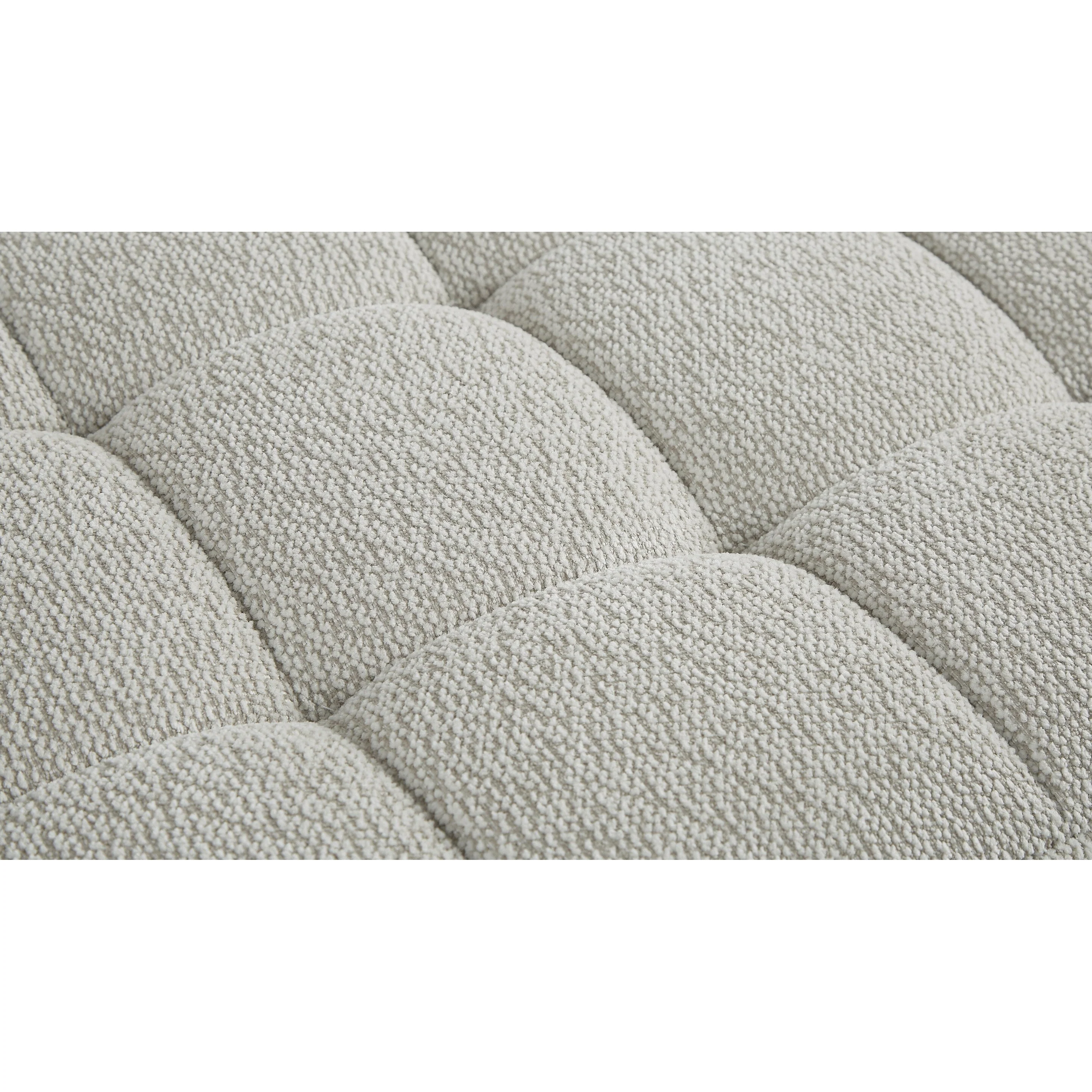 Liyasi 2 Seater Full Compression Sofa Beige Lychee Velvet No Assembly Required