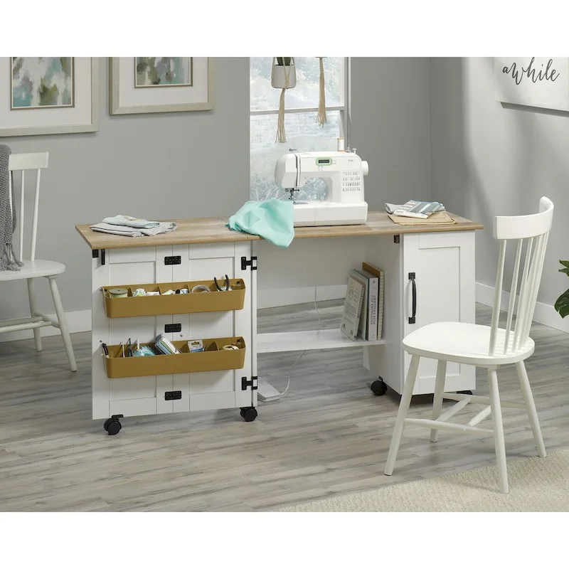 Sauder Select Collection Easy Rolling Sewing and Craft Table/Cart