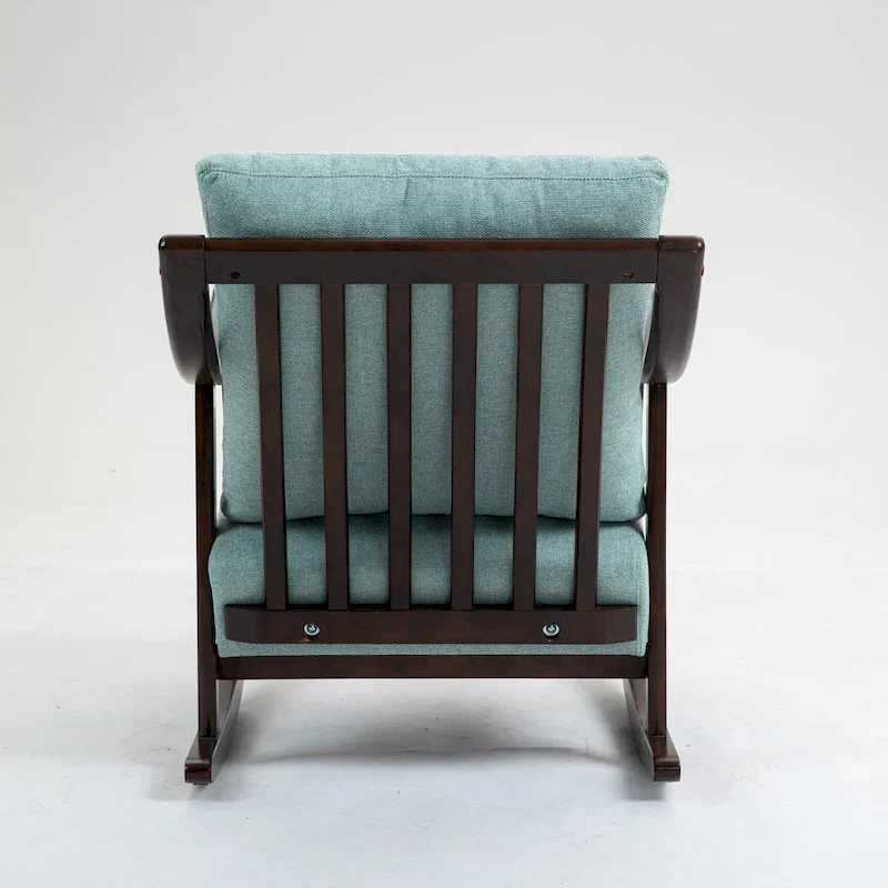 Linen Solid Wood Rocking Arm Chair