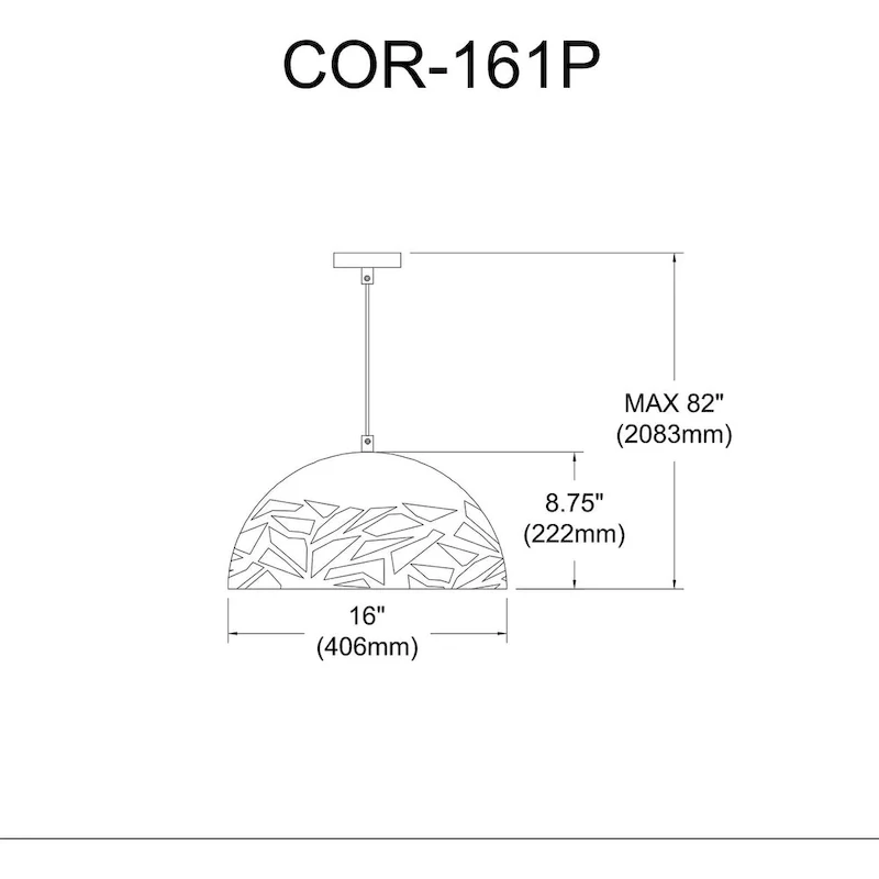 1Lt Pendant, Millstone Finish
