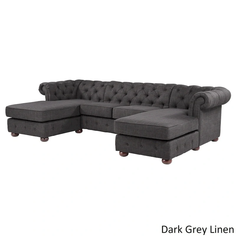 Knightsbridge Tufted Scroll Arm Chesterfield 4-Seat Sofa and Chaise Lounges by iNSPIRE Q Artisan