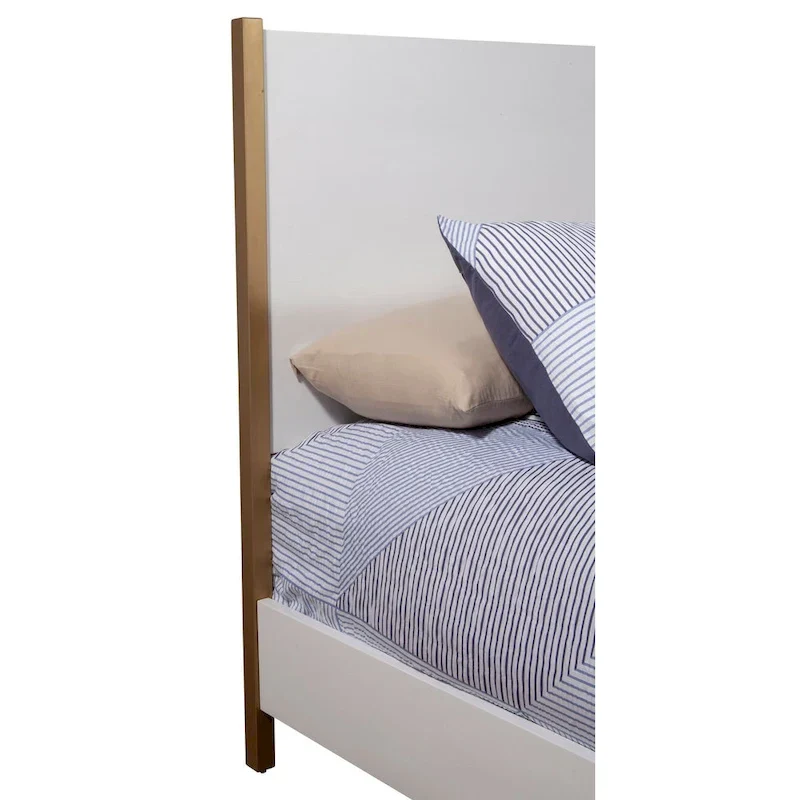 Alpine Furniture Madelyn Wood Panel Bed in White