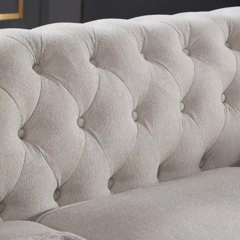 Chesterfield Sofa in Linen Fabric