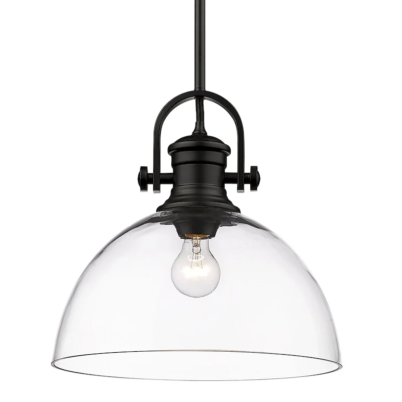 Golden Lighting 3118-L CLR Hines 14  Wide Pendant with Clear Glass