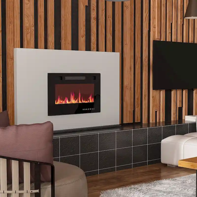 Luxurious TV Stand & Fireplace Combo Integrated LED Fireplace Features