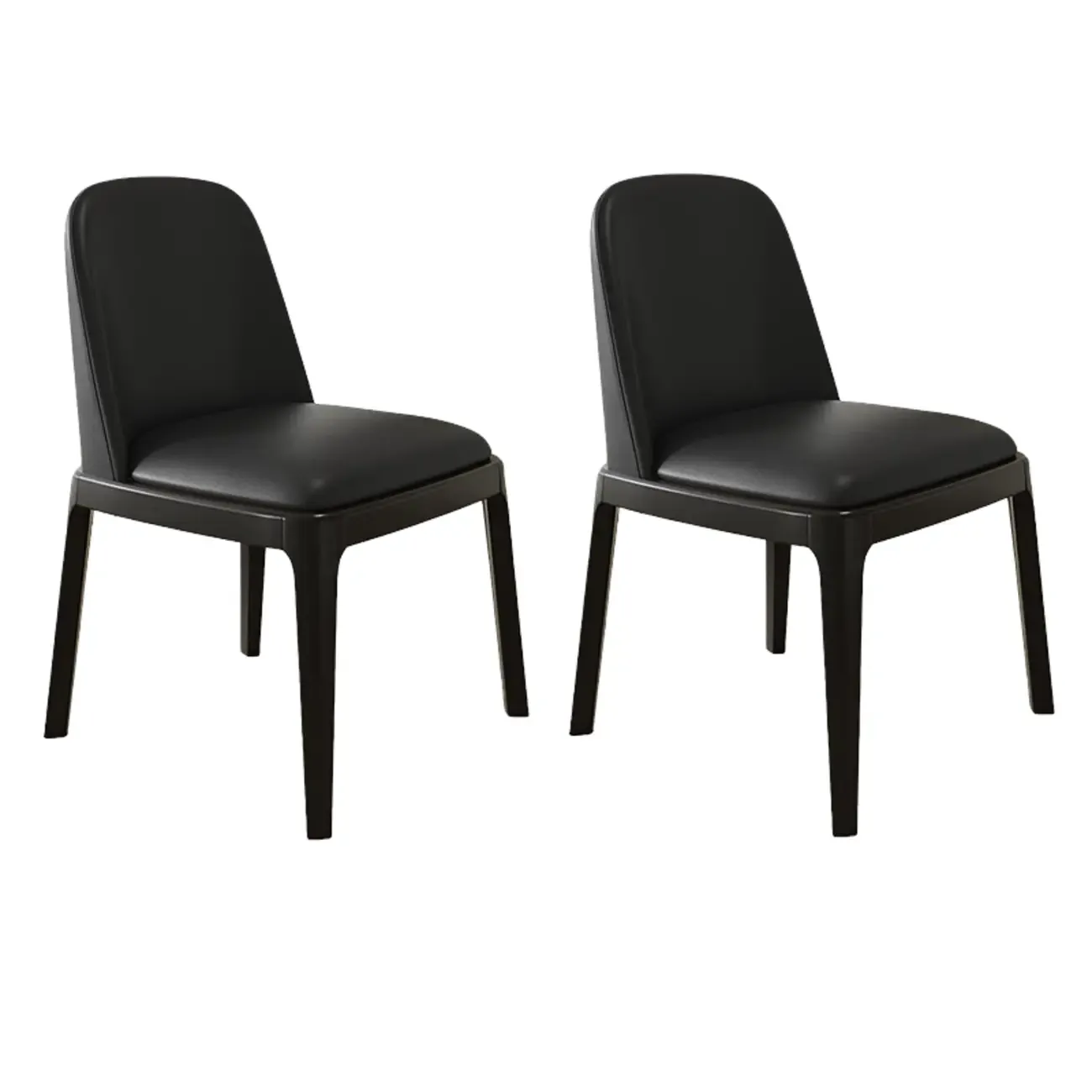 Modern Rubber Wood Upholstered Dining Chair Set of 2