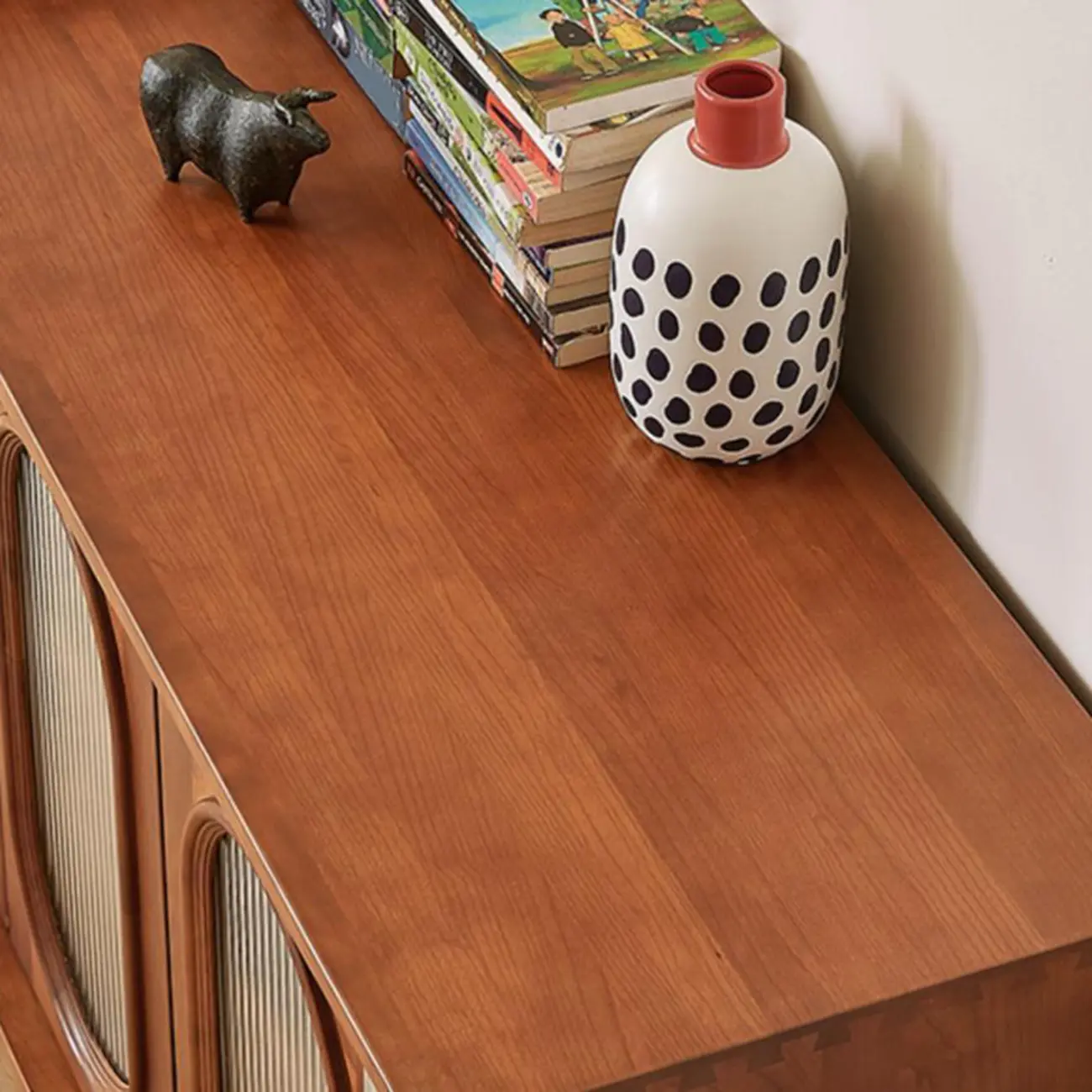 Modern Brown Wooden Sideboard with Adjustable Shelving