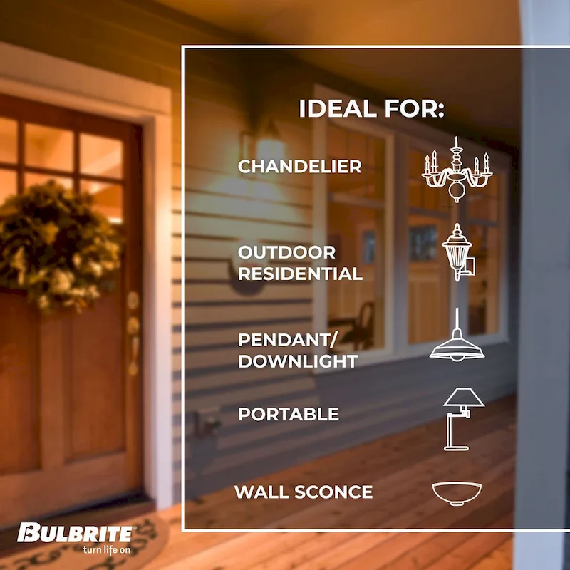 Bulbrite Pack of (4) 5 Watt Dimmable Clear Filament T14 Medium (E26) LED Bulb - 450 Lumens, 2700K, and 90 CRI