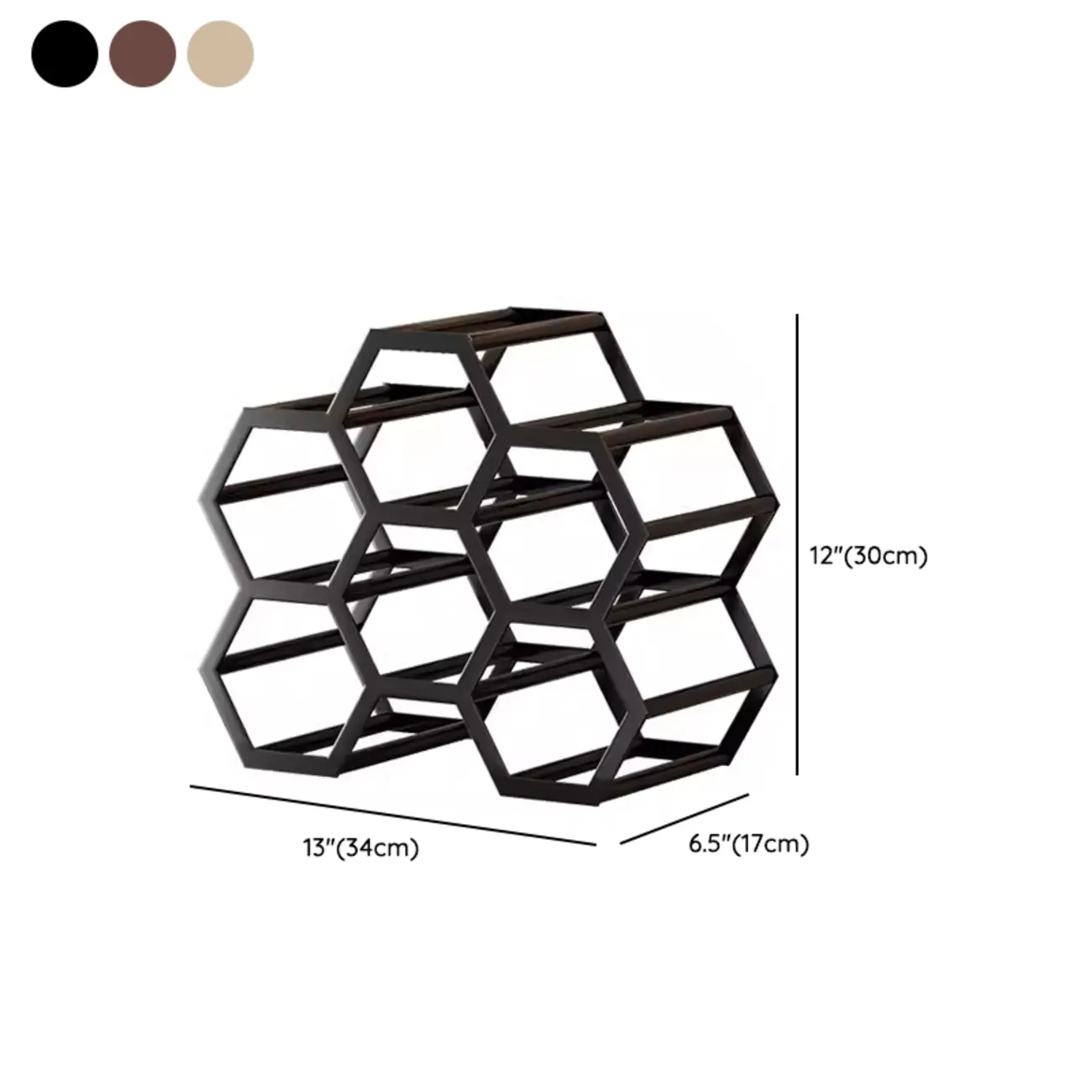 Freestanding Metal Wine Rack Hexagon Tabletop Bottle Holder