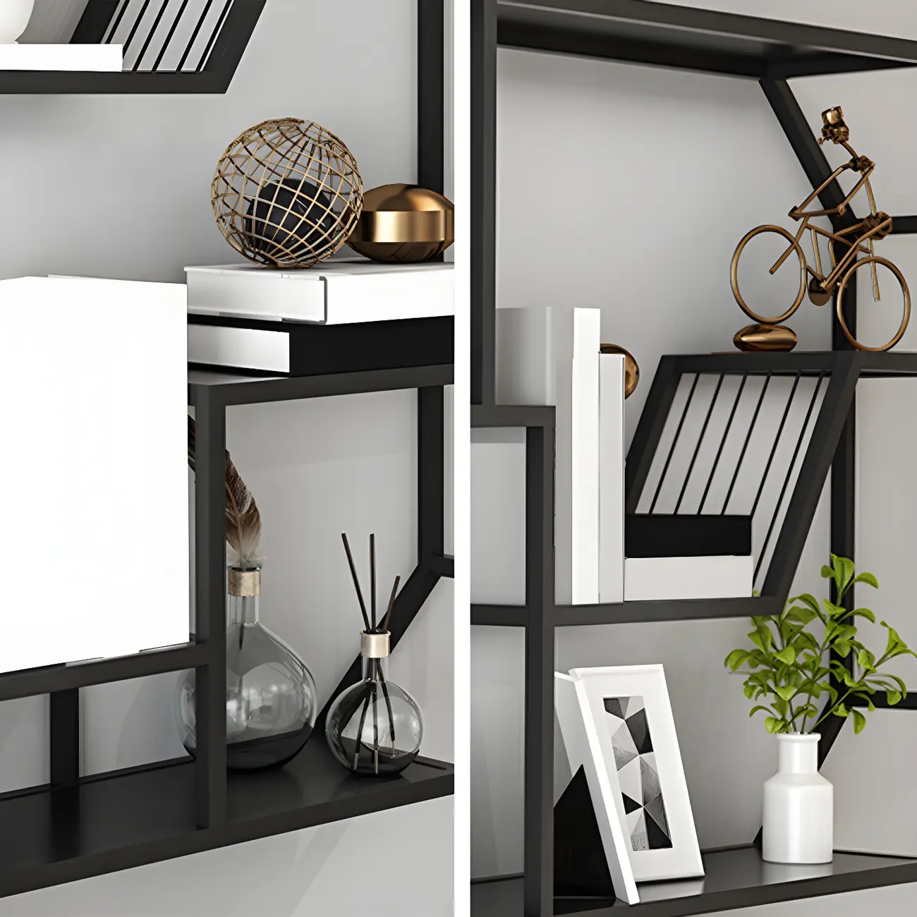 Simple Metal Black Wall-Mounted Wine Bottle Rack