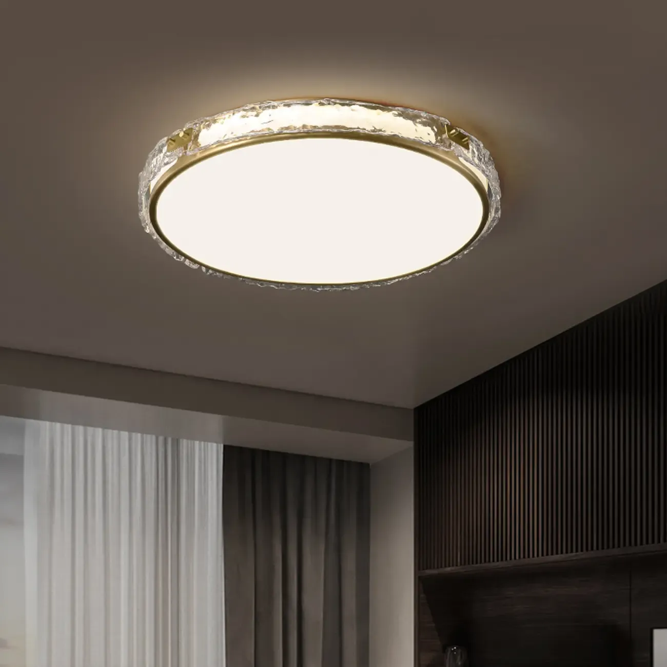 Modern Circle LED Flush Ceiling Light for Living Room Use