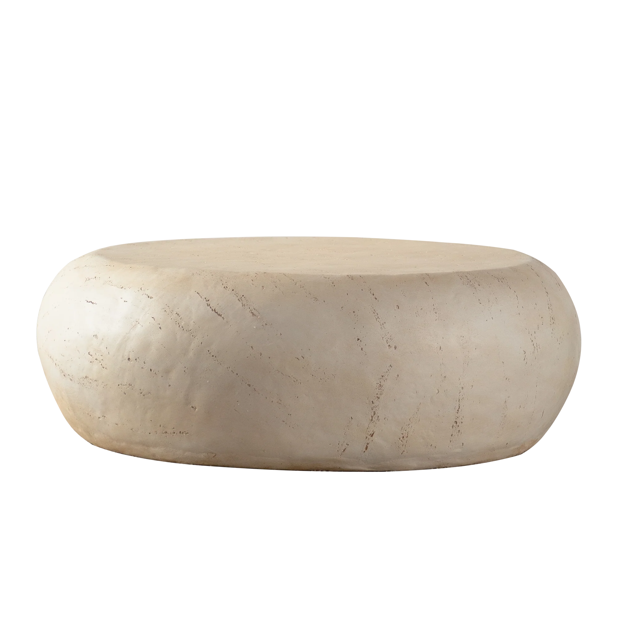 Mid-Century Faux Stone Round Coffee Table