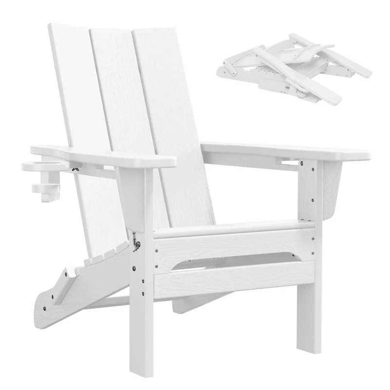 HDPE Modern All weather Adirondack Chairs with Cup-holders