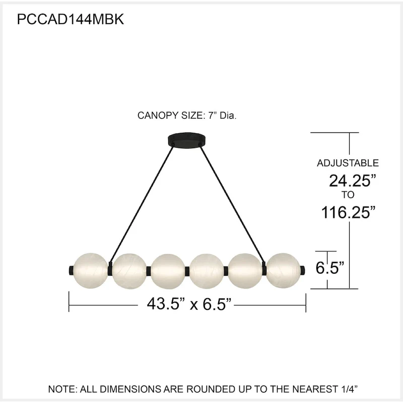 Clarendon Integrated LED Matte Black Linear Chandelier