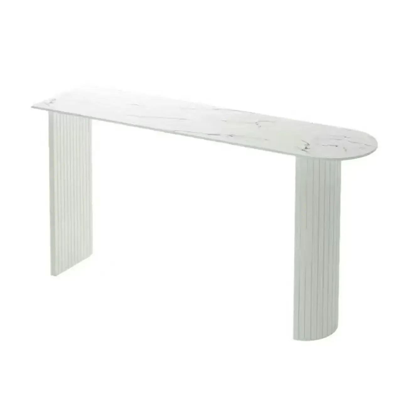 Modern Marble Top Bar Table with Geometric Frame for Dining