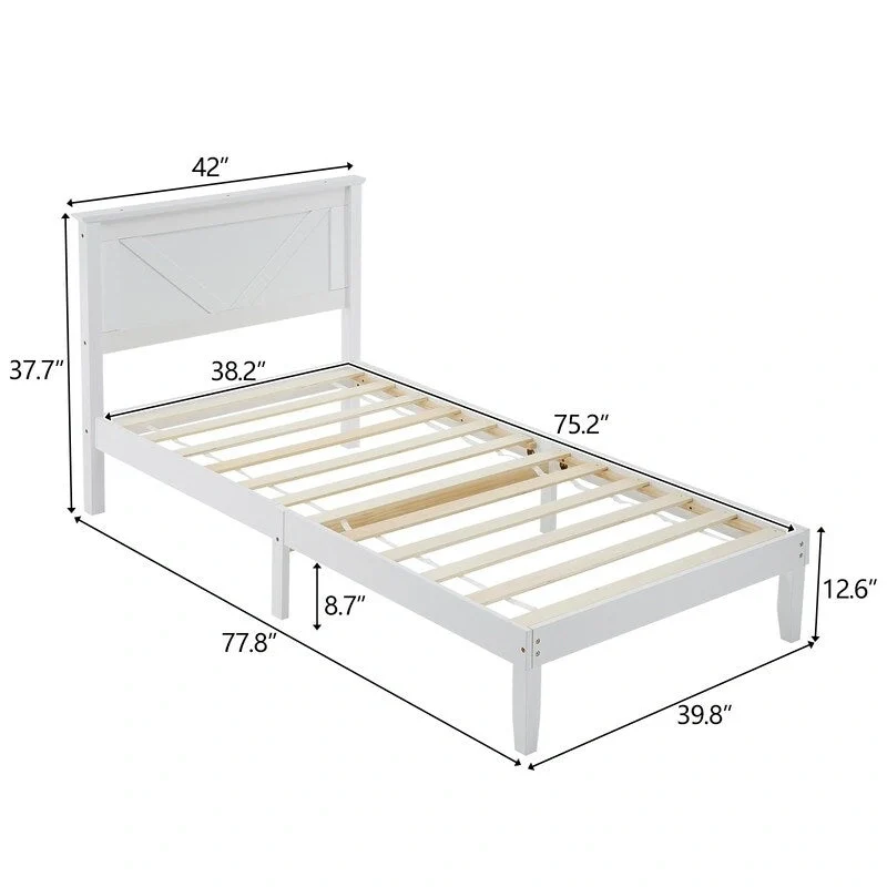 Wooden beds without footboards