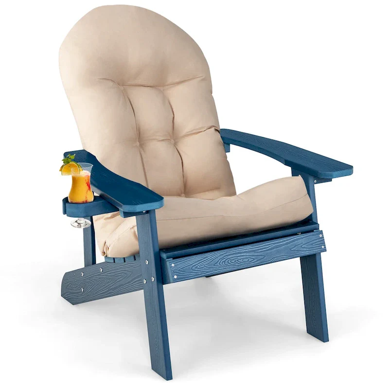 Costway Adirondack Chair HIPS Adirondack Chair with Cup Holder & - See Details