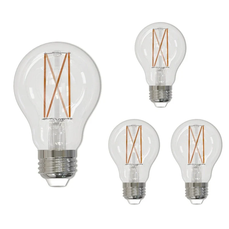 Bulbrite LED Filament Pack of (4) 14 Watt Dimmable A19 Light Bulb with Clear Glass Finish and Medium (E26) Base