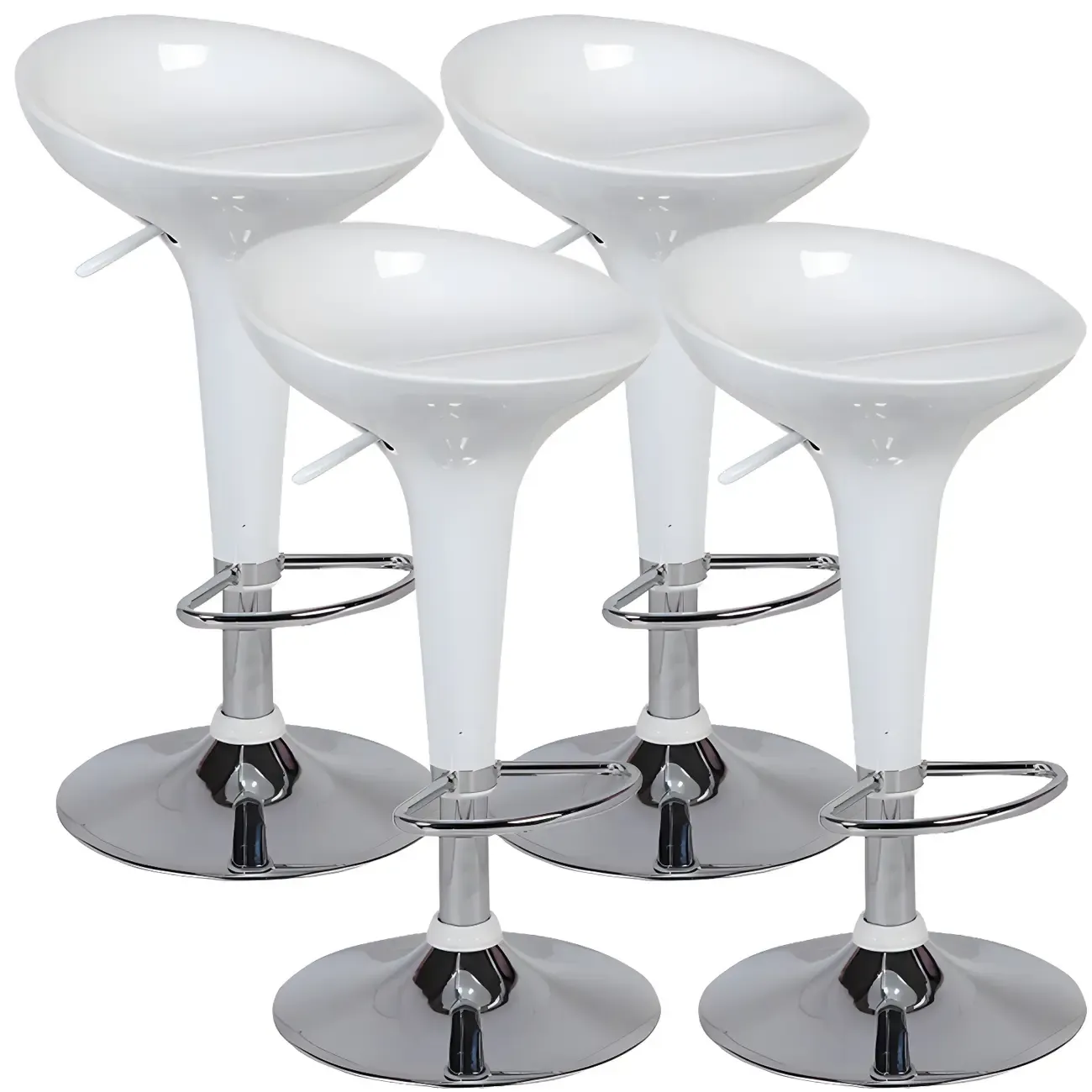 Plastic Chrome Swivel Bar Stool Height Adjustable