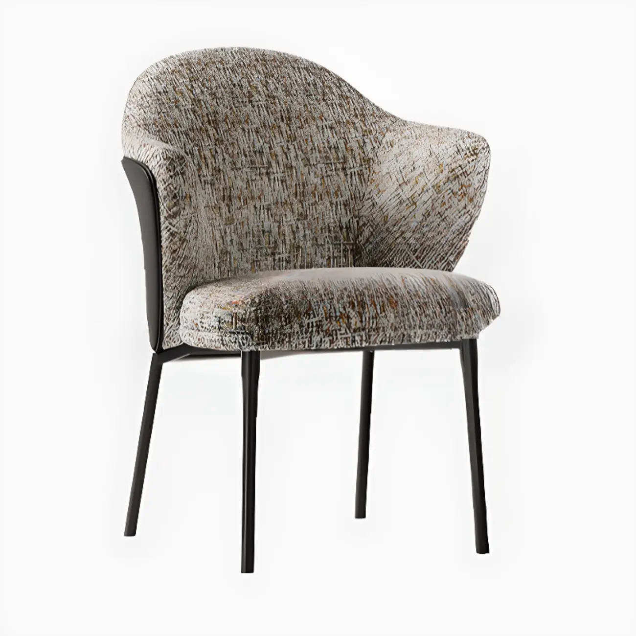 Modern Cotton-linen Upholstered Low Back Arm Chairs