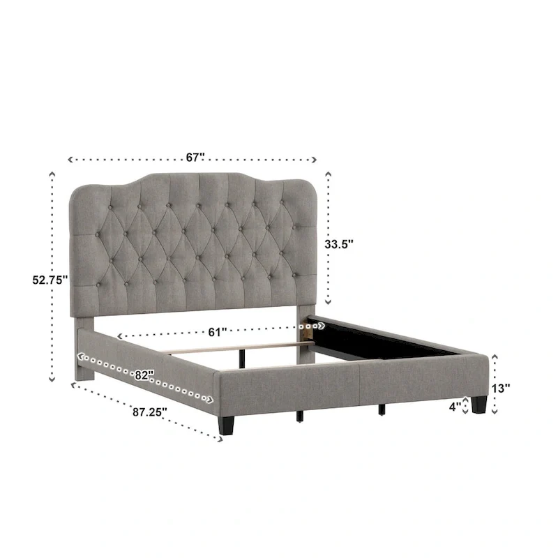 Ginny Adjustable Diamond-tufted Camel Back Bed by iNSPIRE Q Classic