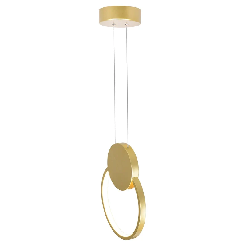 Pulley 10 in LED Satin Gold Mini Pendant - Satin Gold