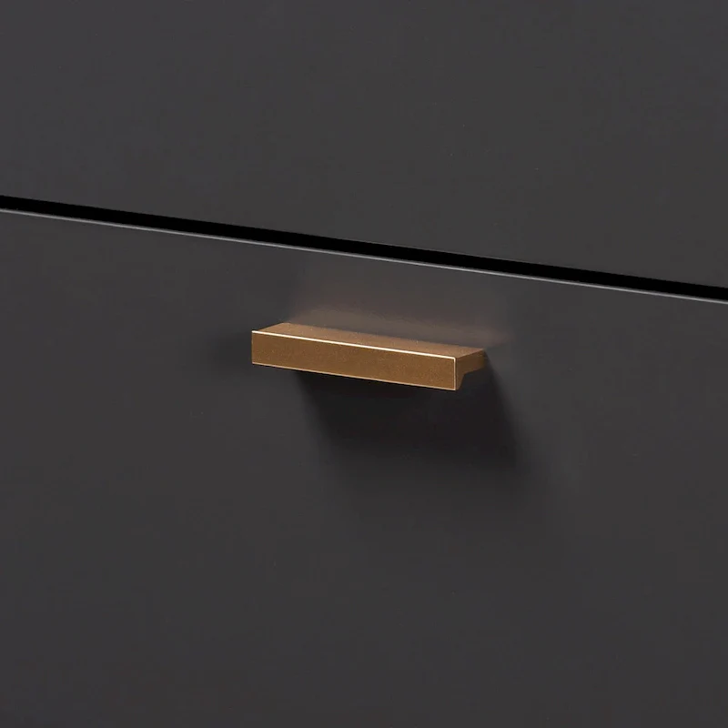 Kelson Modern Dark Grey and Gold Finished Wood 5-Drawer Chest