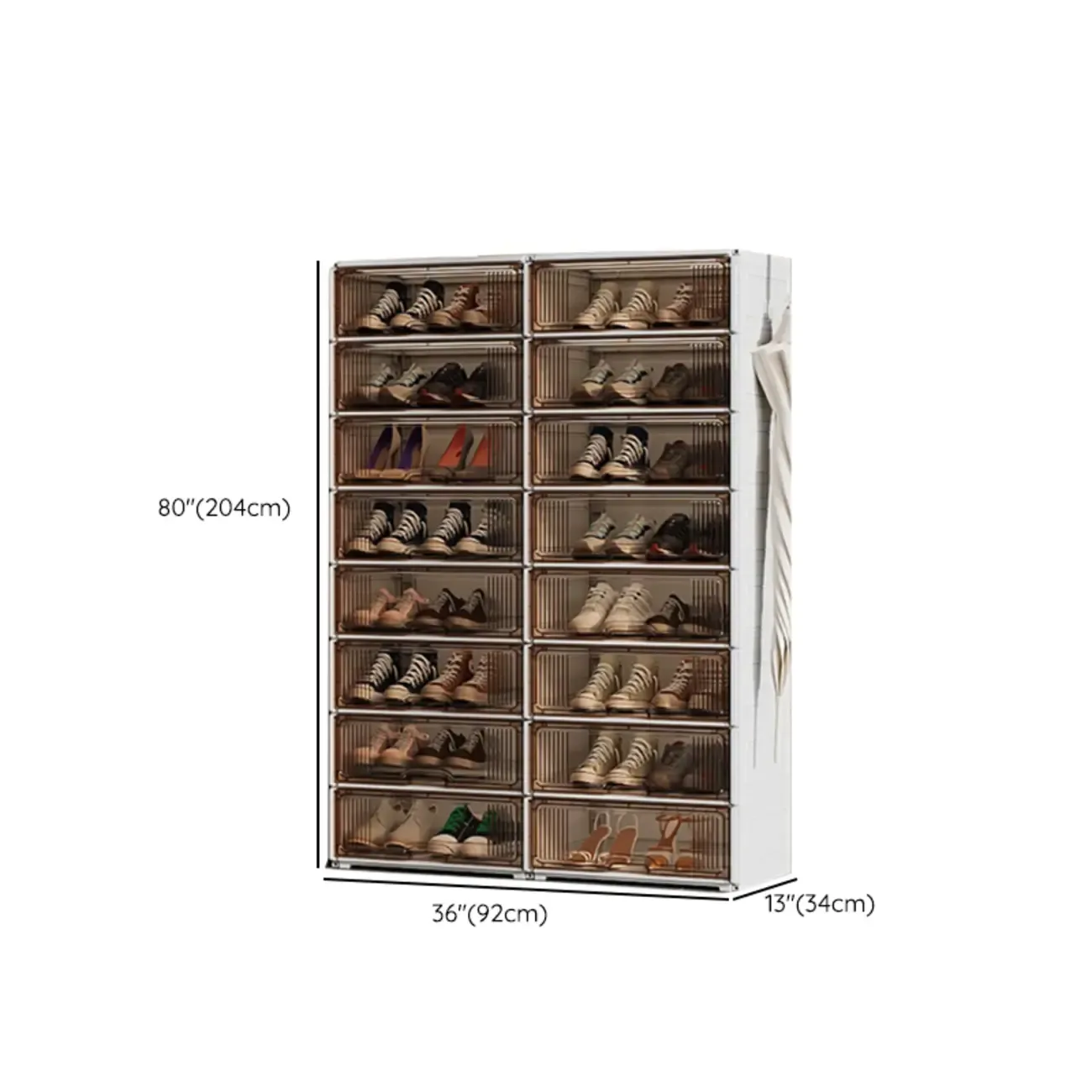 Durable Flip-up Glam Plastic Clear Shoe Boxes Stackable