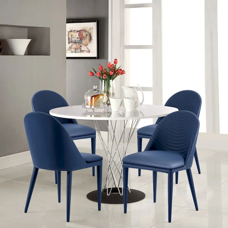 Fully Assembled Microfiber Leather Upholstered Dining Chairs, Set of 2 - 22.44D x 18.5W x 32.28H