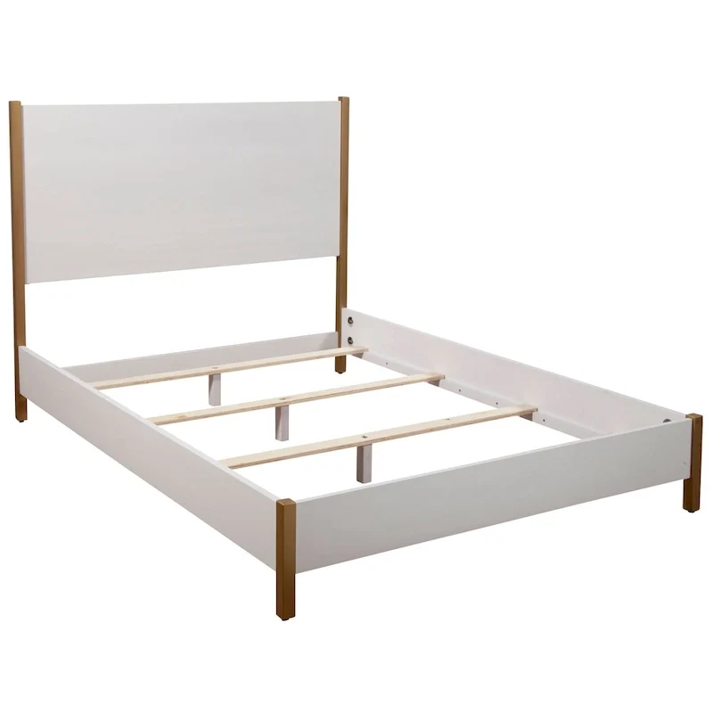 Alpine Furniture Madelyn Wood Panel Bed in White