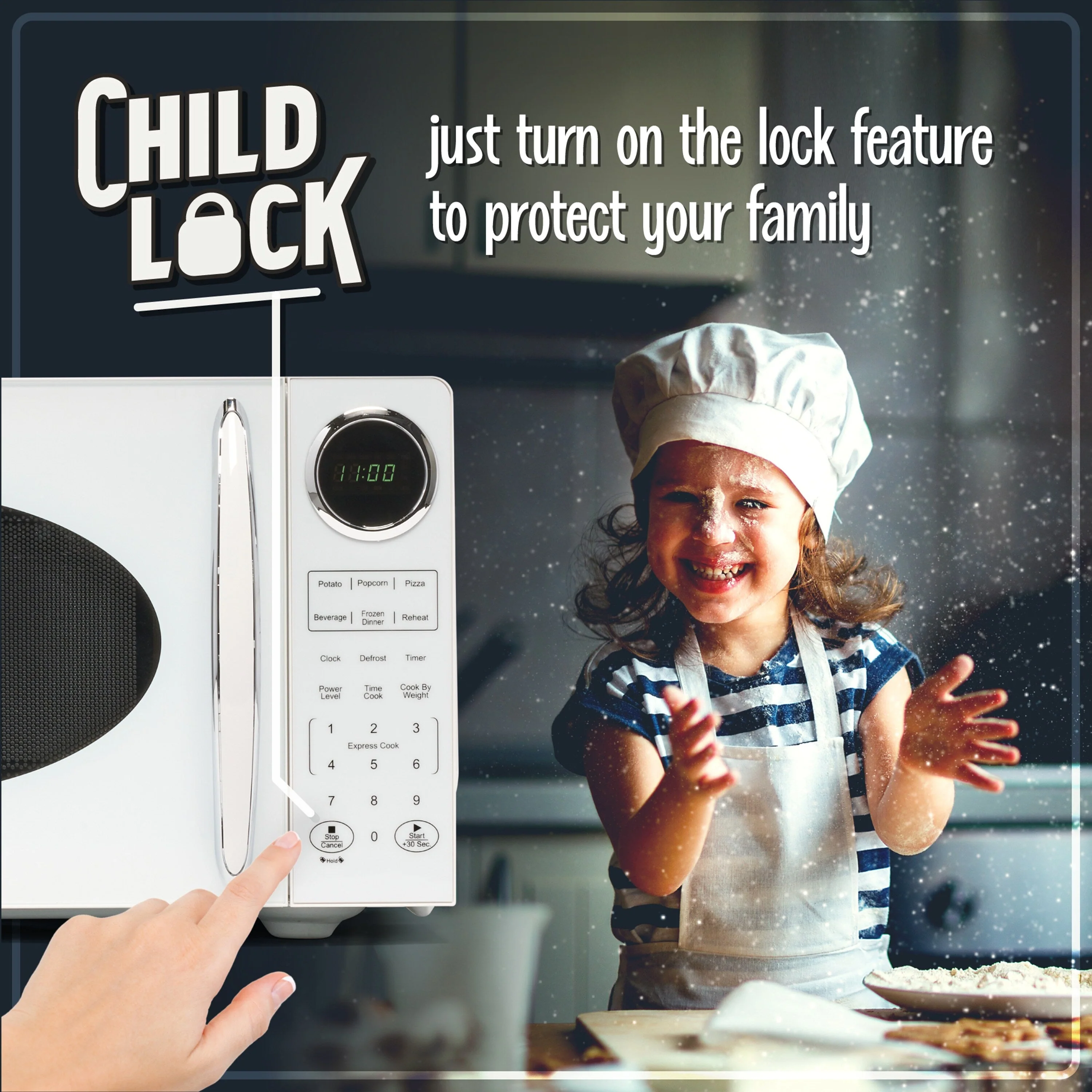 Nostalgia Retro 0.9 Cubic Foot Countertop Microwave Oven