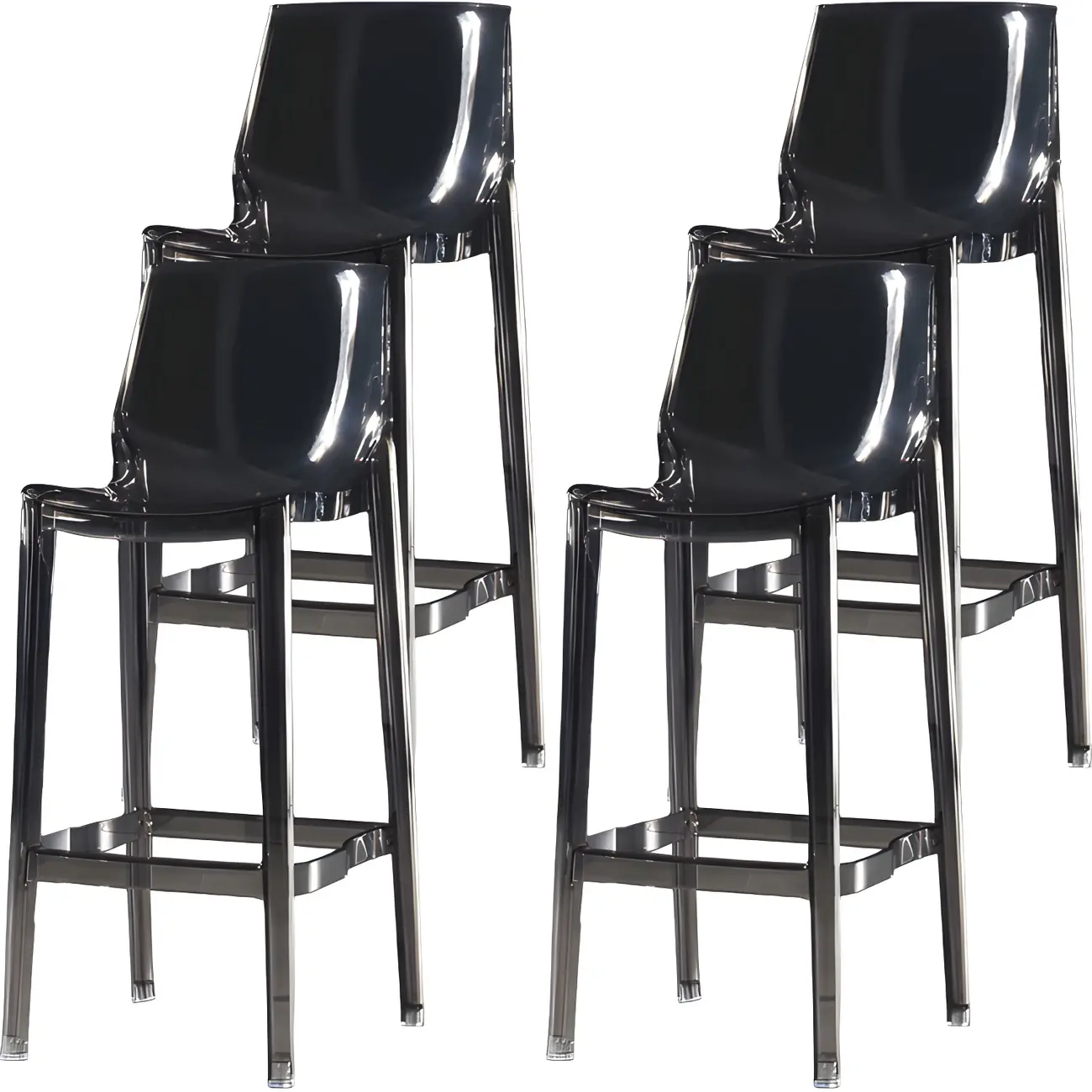 Modern Acrylic Transparent Chic Rectangle Durable Bar Stool
